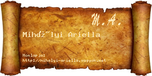 Mihályi Ariella névjegykártya